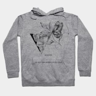 David of Michelangelo with butterfly and leaves - be patient Hoodie